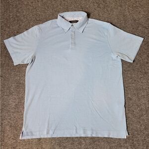 Ermenegildo Zegna Polo Shirt Mens Size M Blue Short Sleeve Cotton Preppy Work Go